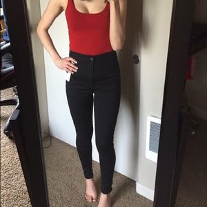 Black Topshop Joni Jeans